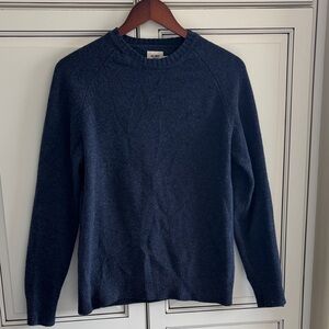 Flint & Tinder Extra Fine Merino Wool Pullover Sweater Speckled Blue Mens Small
